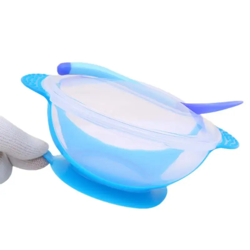 1pc Feeding Bowl Baby Feeding Set Sucker Bowl Spoon Temperature Sensing Baby Tableware Learning Dishes Assist Food Bowl Children