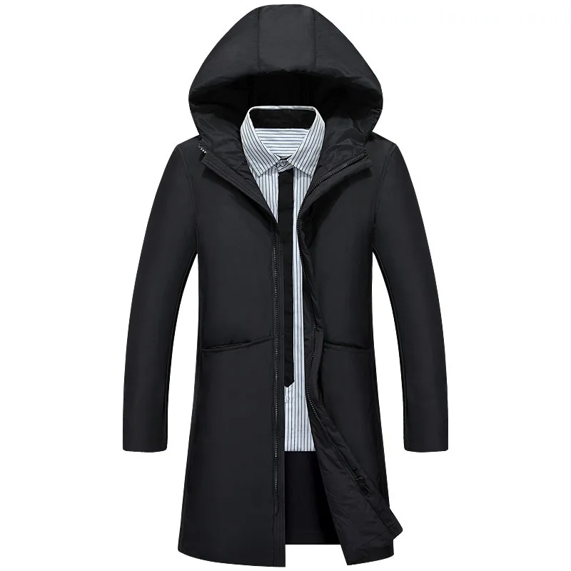 Большой Размеры зимние куртки мужские длинные пальто пуховые парки с капюшоном