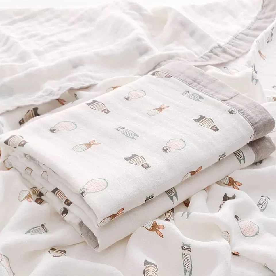 

4 Layers Muslin Cotton Swaddling For Babies Newborn Cocoon Baby Blankets For Newborns Baby Swaddle Wrap Hydrophilic Cloths