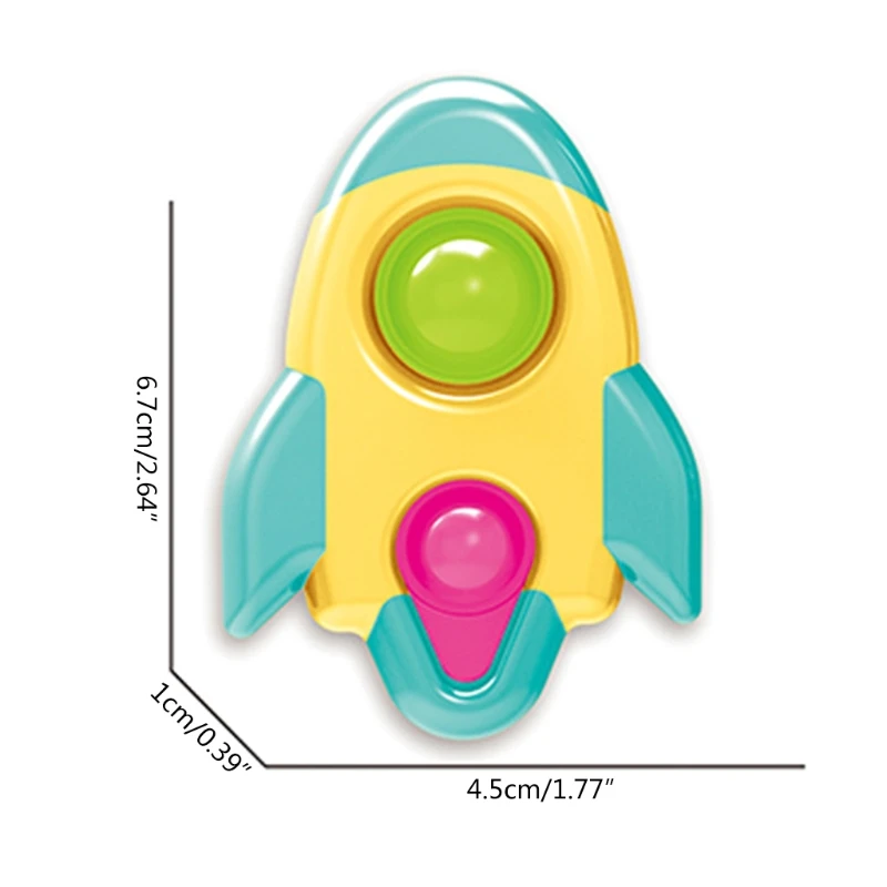 

Push Bubble Fidget Popper Colorful Mini Rocket Vent Toy Novelty Gift for Kids Early Education Anxiety Board for Children