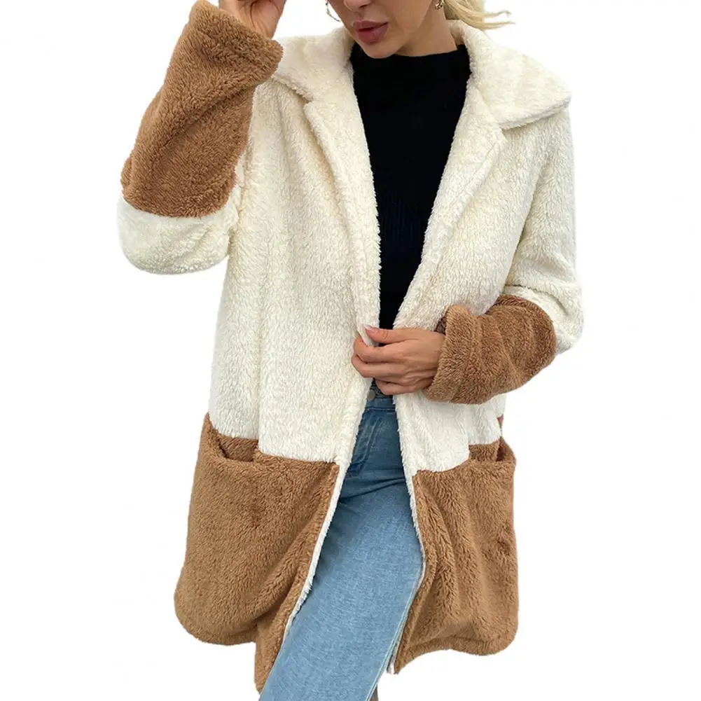 

Топ женский шерстяной кардиган, куртка для осени и зимы, новинка 2021, подходящие карманы с лацканами, двусторонняя флисовая Толстая теплая ше...