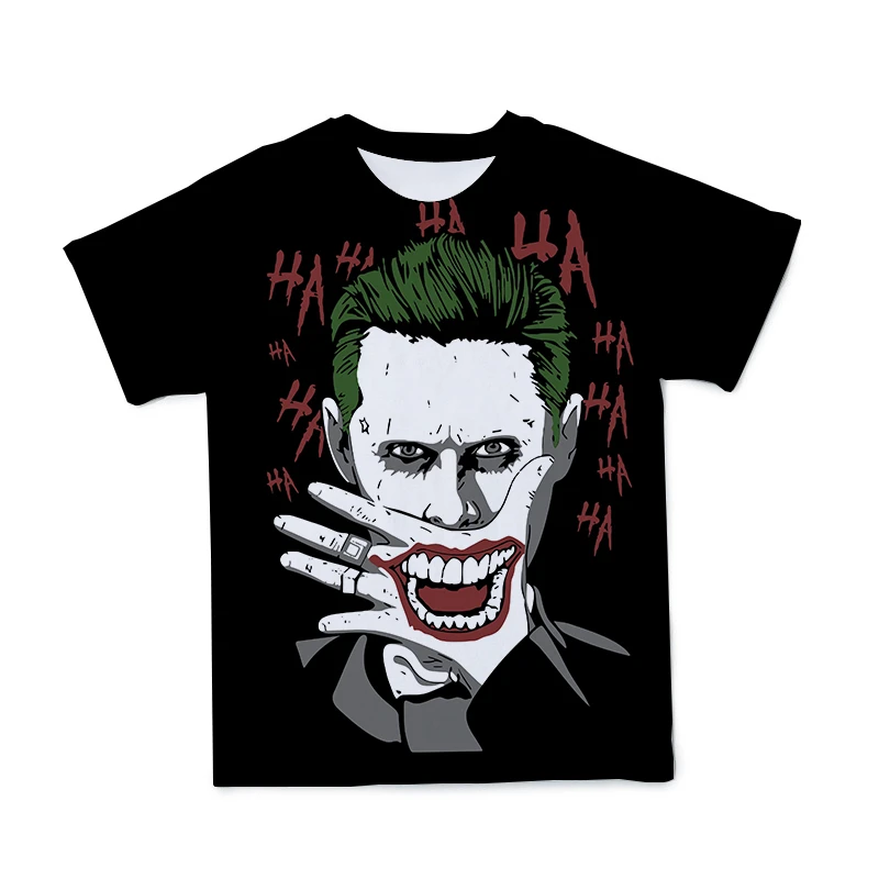 

2021 Summer Clown Black Joker 3D Printed T Shirt Men Clothing Joker Face Casual Tshirt Clown Short Sleeve Funny T-Shirts 110-6XL