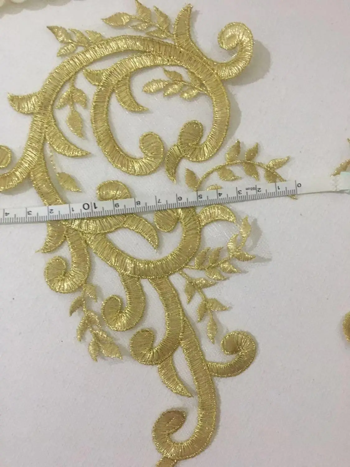 Нежная 1 пара 24*15 см золотая аппликация с кружевной отделкой шитье ремесло для