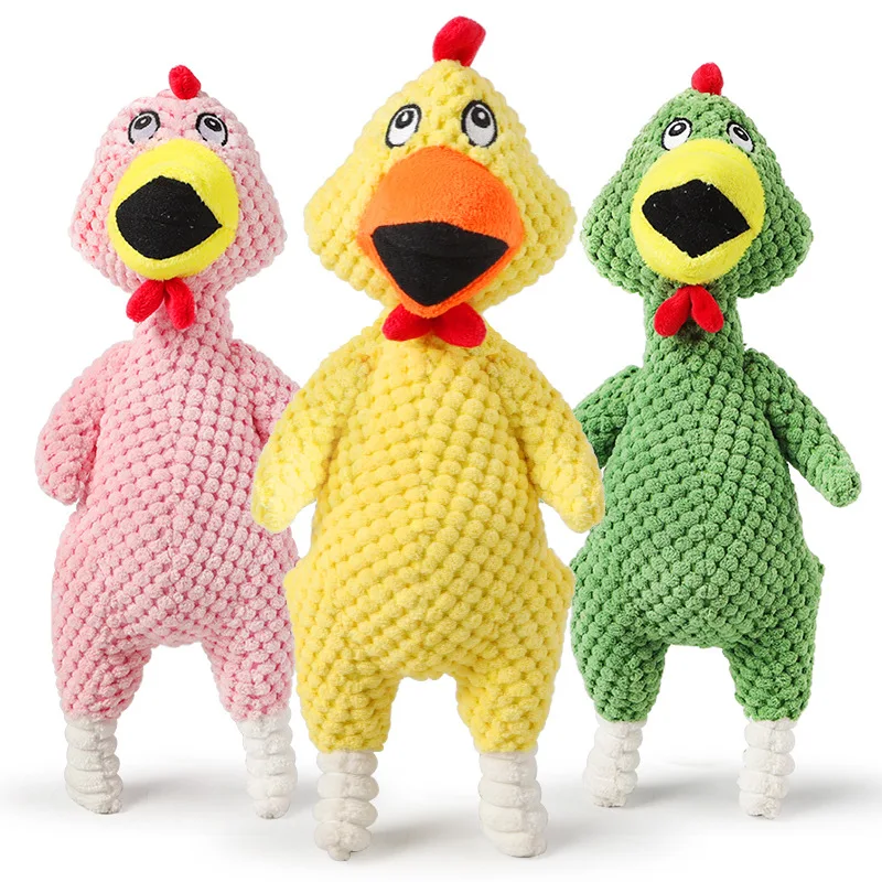 

Amazon's popular Haval color pineapple chicken vocal toy scream chicken 35cm grinding teeth biting pet toy