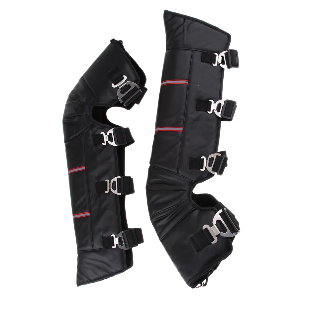 

70cm PU Motorcycle Warm Knee Pads Leg Sleeve With Warm Artificial Wool