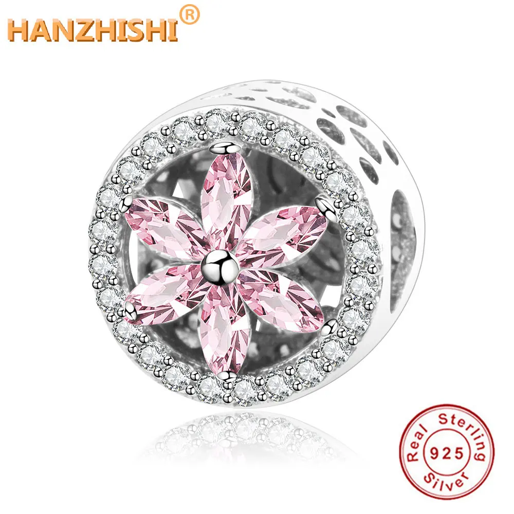 Яркие бусины с розовым прозрачным фианитом подходят для оригинального браслета