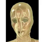 Сексуальная прозрачная латексная маска на все лицо Фетиш резиновая маска с дышащим отверстием на молнии сзади для мужчин женщин мужчин костюмы для косплея