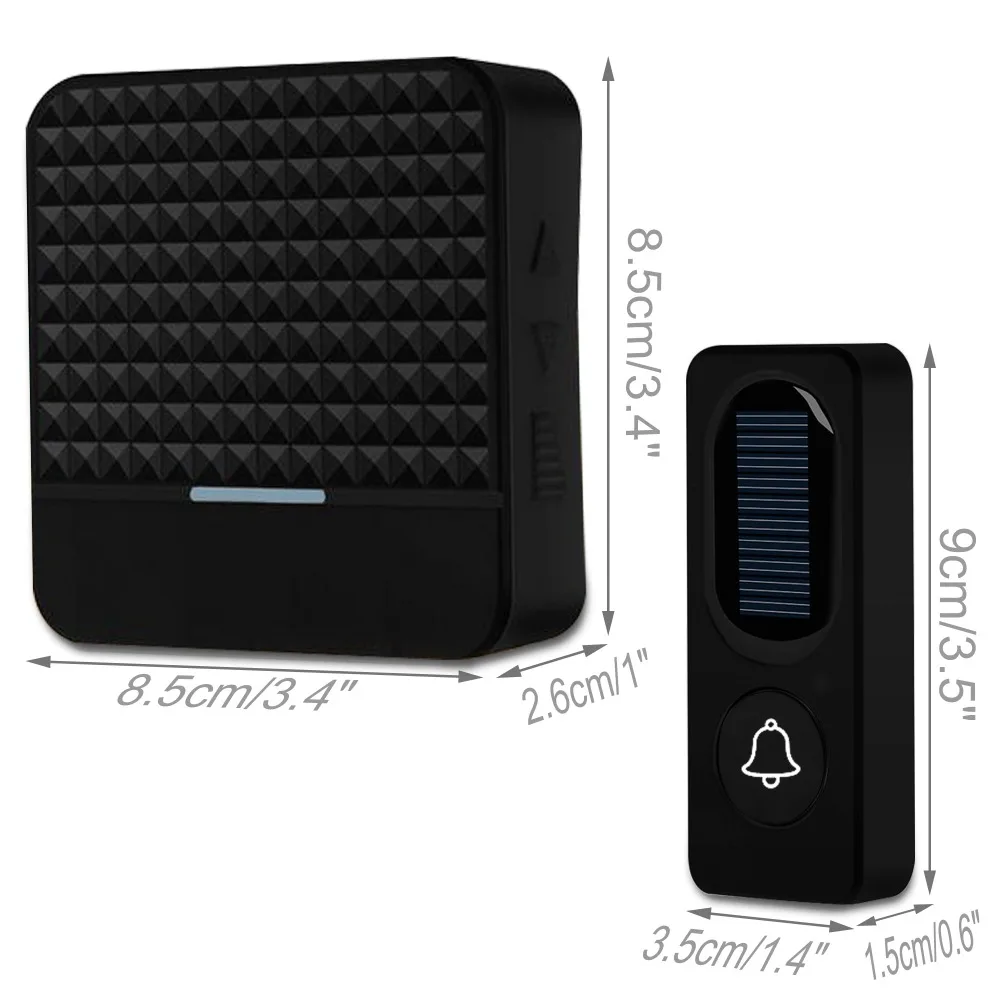 

300m Long Range Solar Power Wireless Waterproof IP65 Doorbell With Transmitter+ EU US UK Plug Receiver Door Bell Kit