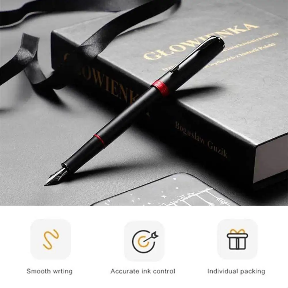 

1Pc Metal Fountain Pen Calligraphy Pen Fine Tip Pens School Texture Excellent Gifts Office Ink Writing Supply For Bus I2G8