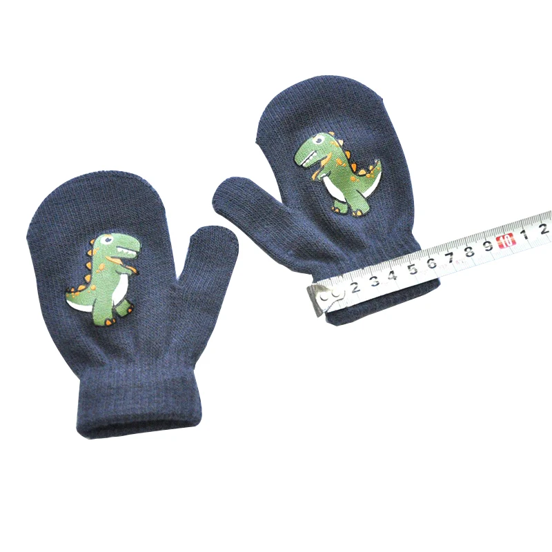 Winter Warm Gloves for Children 1-5years 6colors Thickened Kids Baby Mittens Outdoor Sports Warm Gloves Cute Dinosaur Cartoon