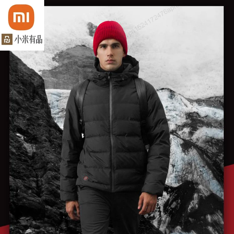 

Новый нагревательный пуховик xiaomi с контролем температуры, зимняя Подключаемая устойчивая нагревательная Одежда с белым гусиным пухом