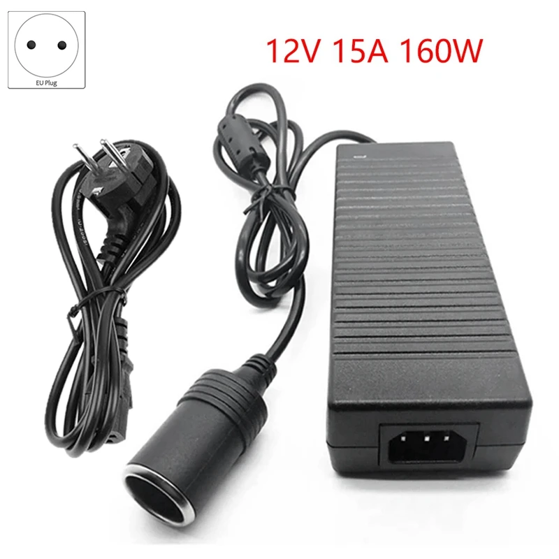 

NEW-12V 15A 160W Car Power Converter 220V to 12V Car Power Adapter Converter Car Home Cigarette- Lighter Converter EU Plug