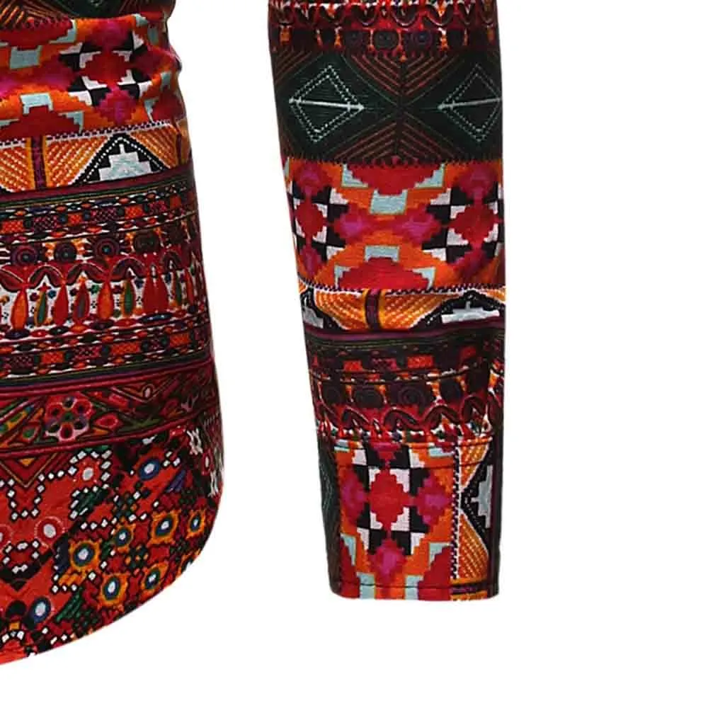 Мужская рубашка SAGACE 2020 в этническом стиле с длинным рукавом повседневная