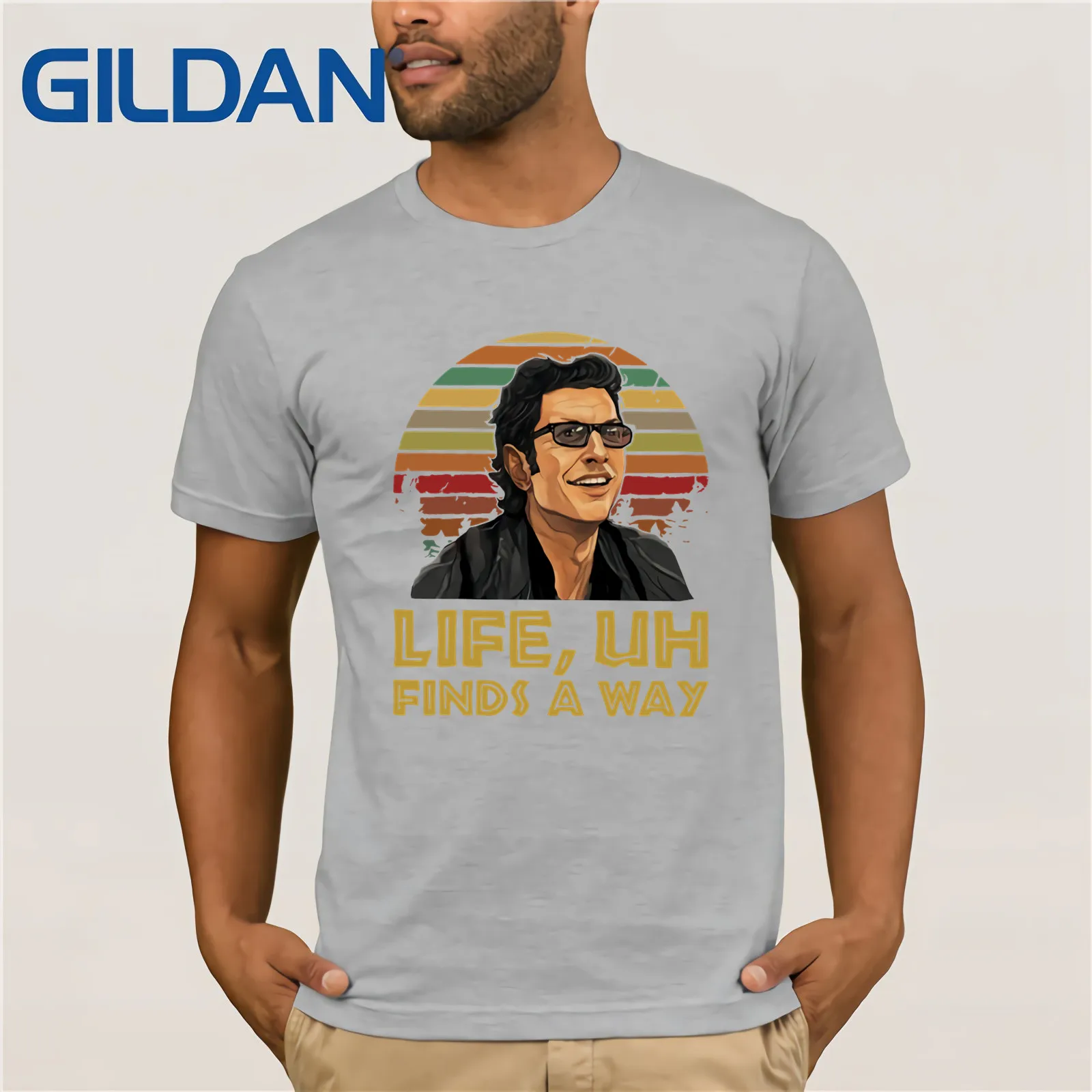 Jeff Goldblum Life Uh fines A Way рубашка закат Летняя мужская футболка с коротким рукавом