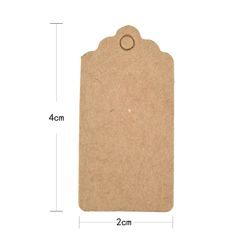 

100Pcs Rectangle Paper Label 4x2cm Kraft Price Tags For Clothing Hang DIY Gift Christmas Wedding Party Decor Supplies