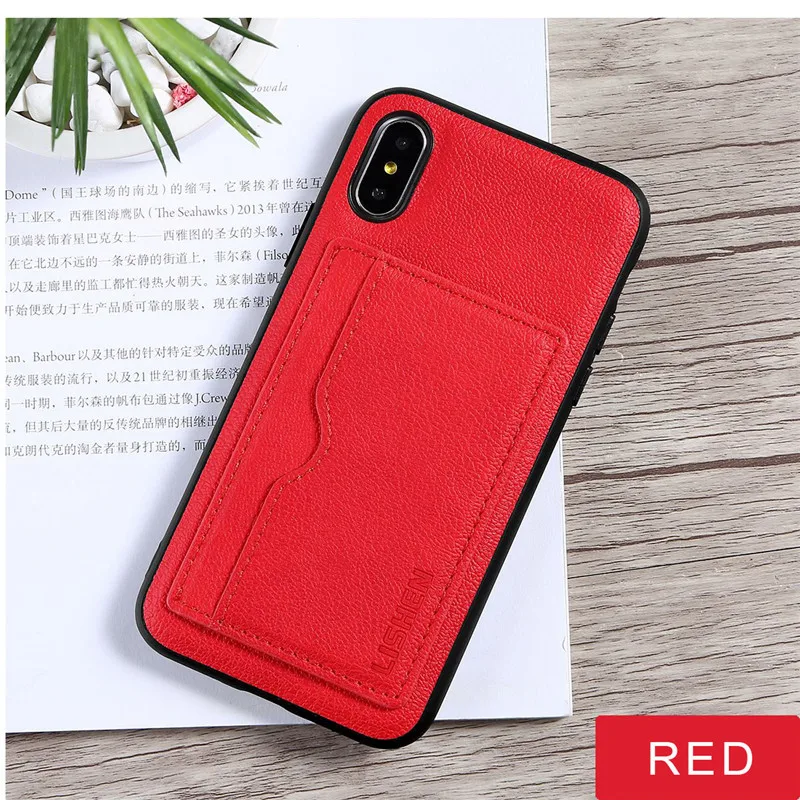 GTWIN модный роскошный кожаный защитный чехол для iPhone 7 Plus XR XS Max слот карт Поддержка