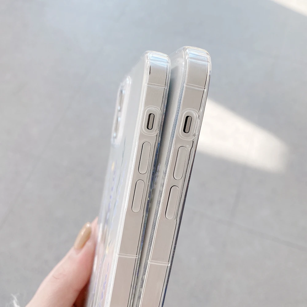 

Small fresh flowers suitable for iPhone 11 12 Pro Max mini SE 2020 X XR XS Max 7 8 Plus transparent anti-fall mobile phone case
