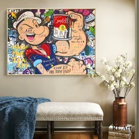 street graffiti pop art posters and prints wall canvas animated cartoon portrait painting popeye picture for living room decor