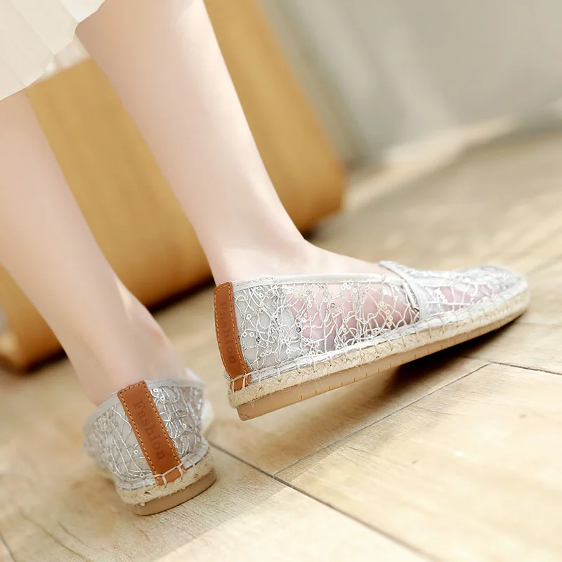 Летнее модное платье с кружевами и прямым валиковым швом Дышащая обувь для