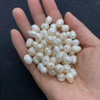 wholesale 100pcs 5 15mm white natural freshwater pearl loose beads large hole rice irregular round bead jewelry making accessory