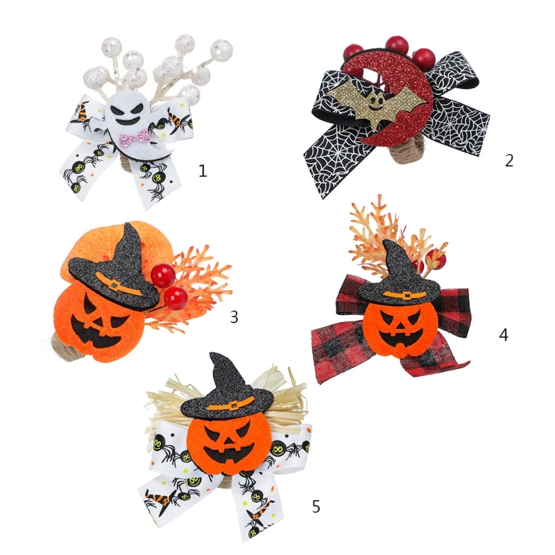 

6 шт. кольца для салфеток на Хэллоуин, подставка для салфеток в виде тыквы, призрака для столового стола, свадебные приемы, украшение для дома