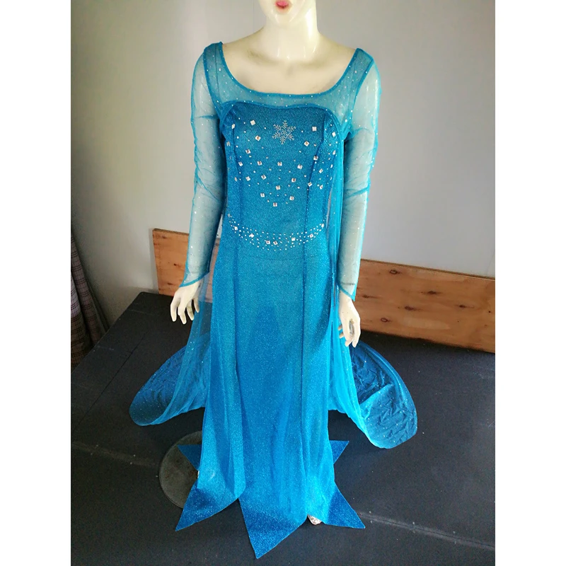 Женское коктейльное платье Elsa Queen вечернее принцессы для взрослых синее