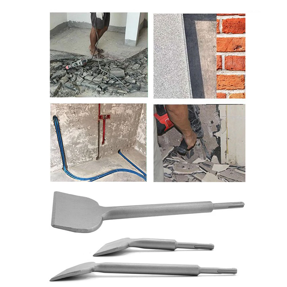 

SDS Plus Chisel Set Electric Hammer Bit Silver Spade Chisel Flat Chisel Point Chisel For Electric Rotary Hammer Hand Tools
