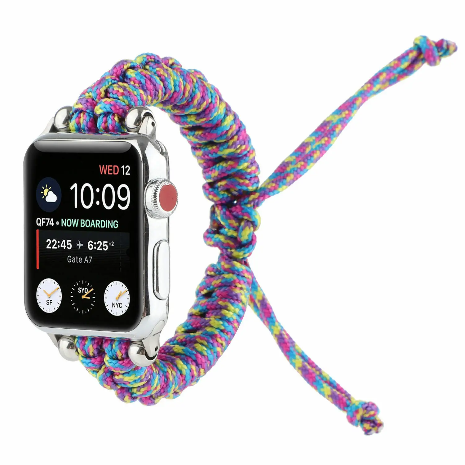 Нейлоновый Шнур для Apple Watch Series 5 4 3 2 1 Band 44 мм 40 iWatch 42 38 ручной работы цветной