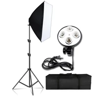 sh photography softbox four lamp 50x70cm lighting kit for photo studio youtube live with e27 photographic led bulb accessories