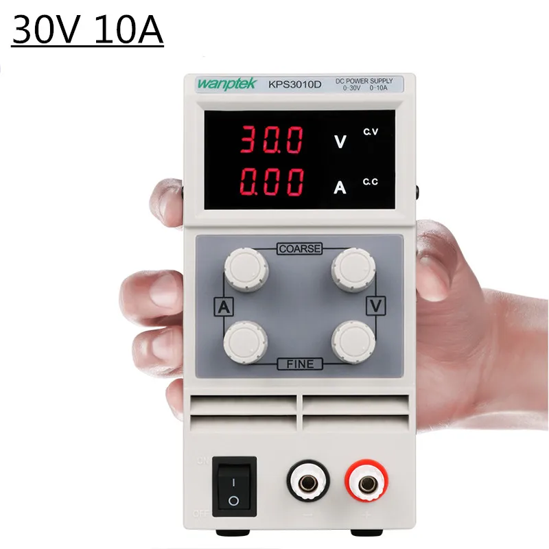 30 V 10A 3/4 знака после запятой Дисплей Переключение DC Питание Регулируемый лаборатории стабилизатор тока подходит для телефонов Diy 30 V