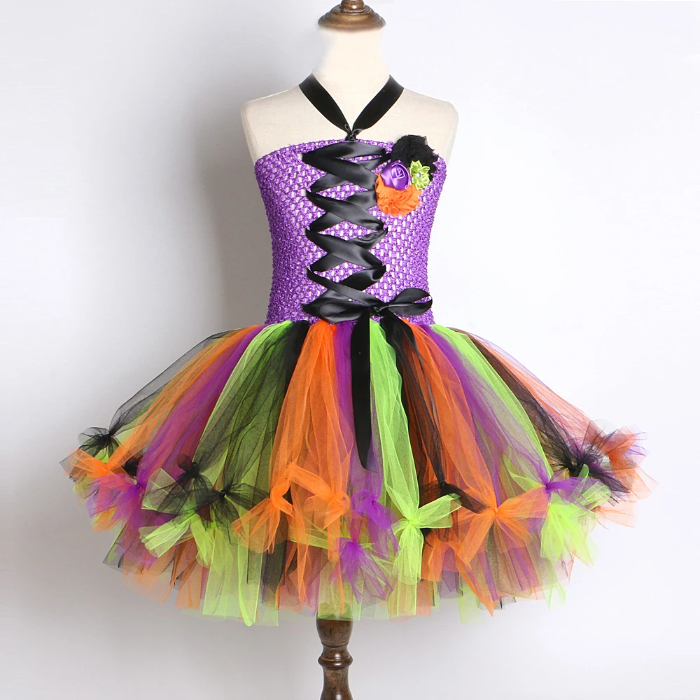Одежда на Хэллоуин Костюмы для девочек Детские волшебницы с юбкой-пачкой платье