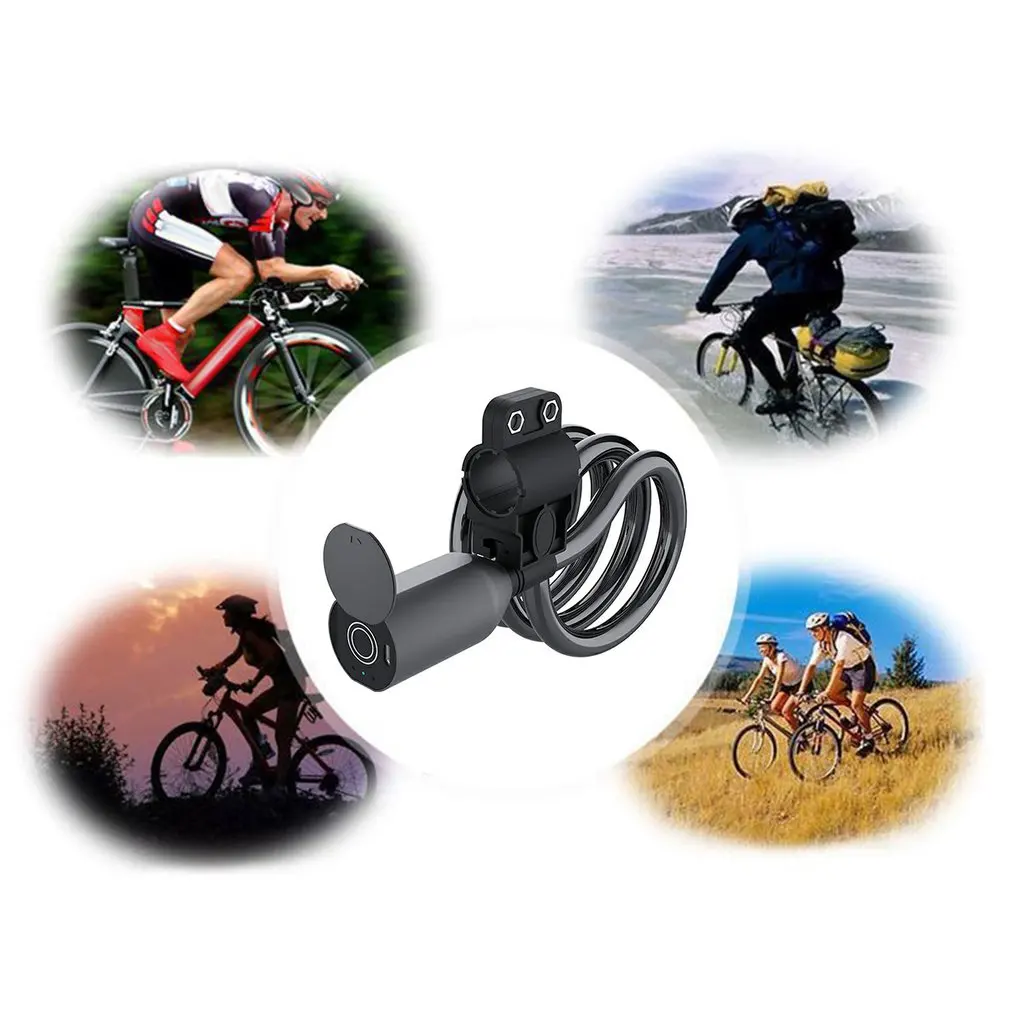 

Hot selling fingerprint/wireless smart unlocking USB charging fast unlocking zinc alloy lock for bicycle mountain bike