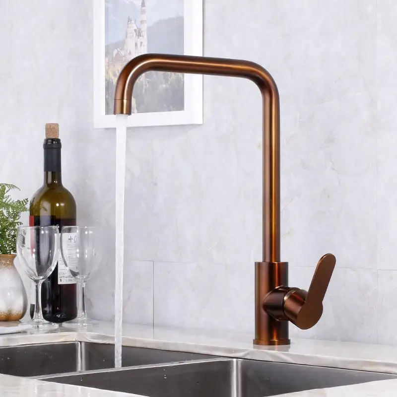 Роскошный Золотой смеситель для кухни золотистый латунный детской раковины