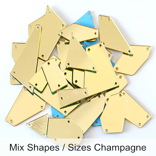 Mix Shapes 50 шт. акриловое зеркало пришивные стразы акриловые Пришивные зеркала нерегулярные шампанское пришивные камни аксессуары для платья F0021 - Цвет: Mix Shapes