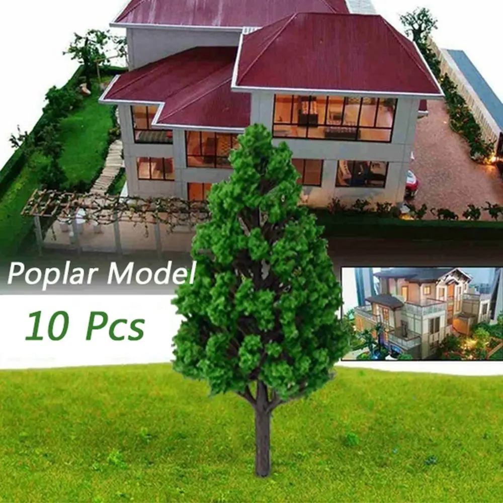 

10pcs 60mm Plastic Artificial Miniature Tree Scenery Model Train Mini Railroad Decoration Building Landscape Accessories