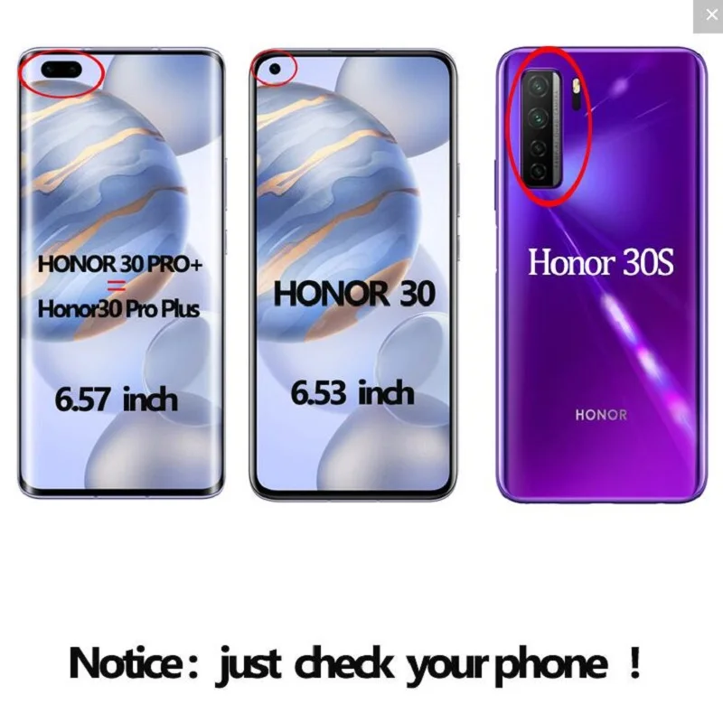 

Airbag phone case for honor 30 pro plus back film full cover camera glass honor 30 30s Silicone protective case honor 30 pro+