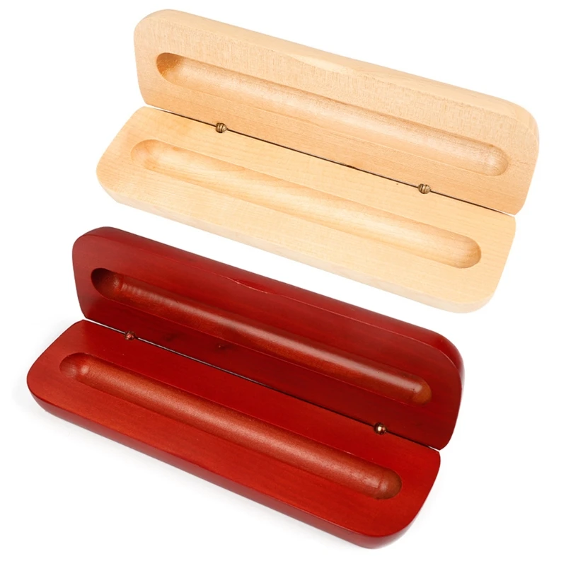 

Wooden Single Pen Boxes Empty Pen Case Ballpoint Pens Present Boxes Collection for Business Birthday Souvenir Supplies