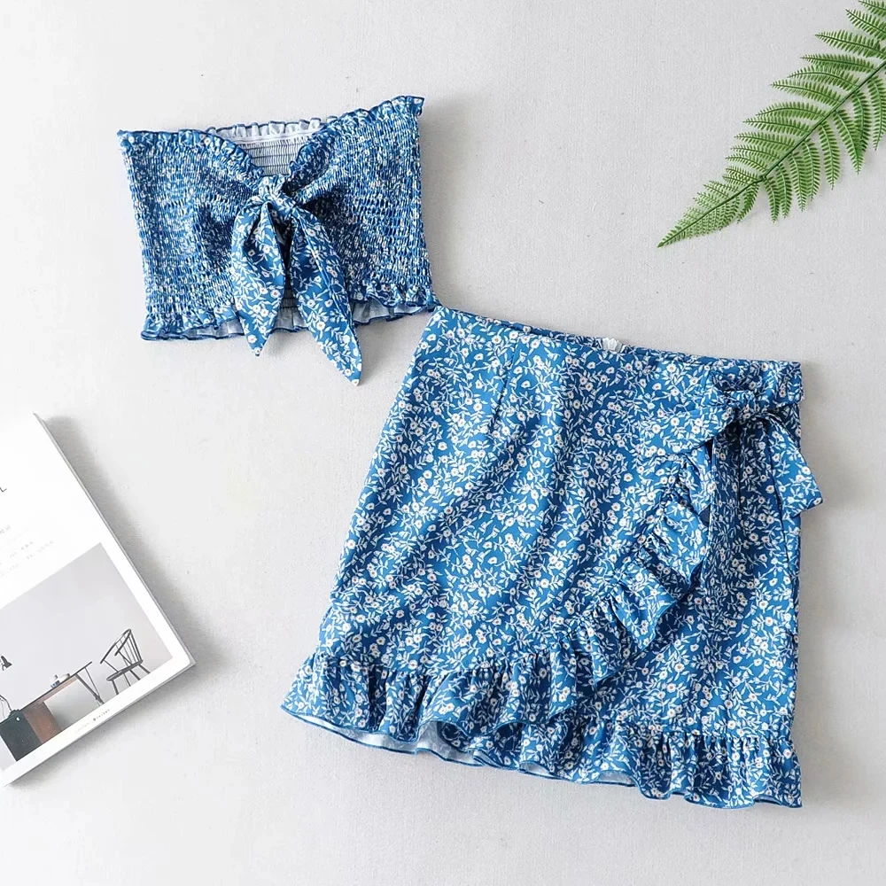 Hirigin 2020 женская летняя винтажная пляжная юбка в стиле бохо Женская с оборками