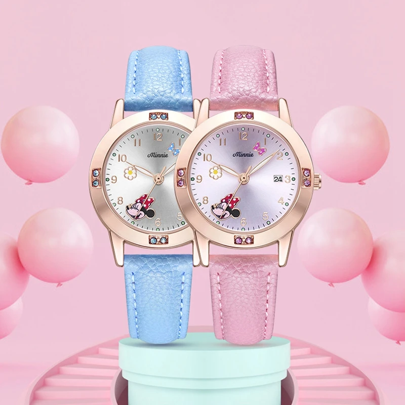 Big Sale Young Ladies Beautiful Watch Girls Lovely Leather Strap Wristwatch Luxury Crystal Fashion Simple Clock Child Kid Wacht