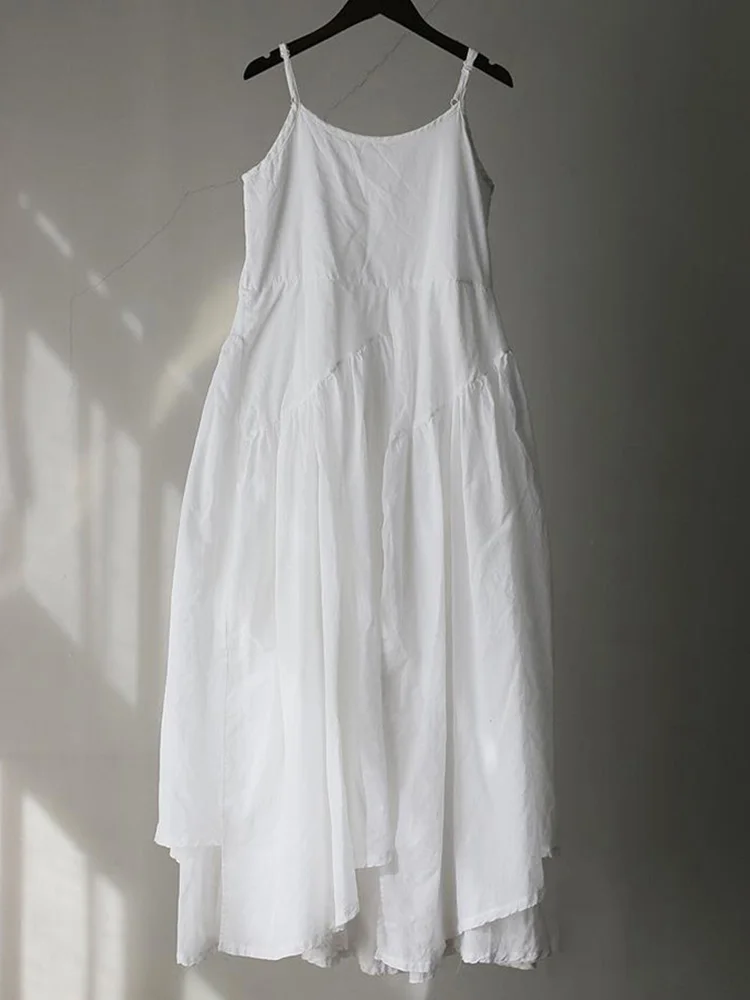 

Sister Fara Chic Asymmetrical Women's Dress 2021 Summer New Sleeveless Loose Camisole Ankle-Length Dress Casual Women's Dresses