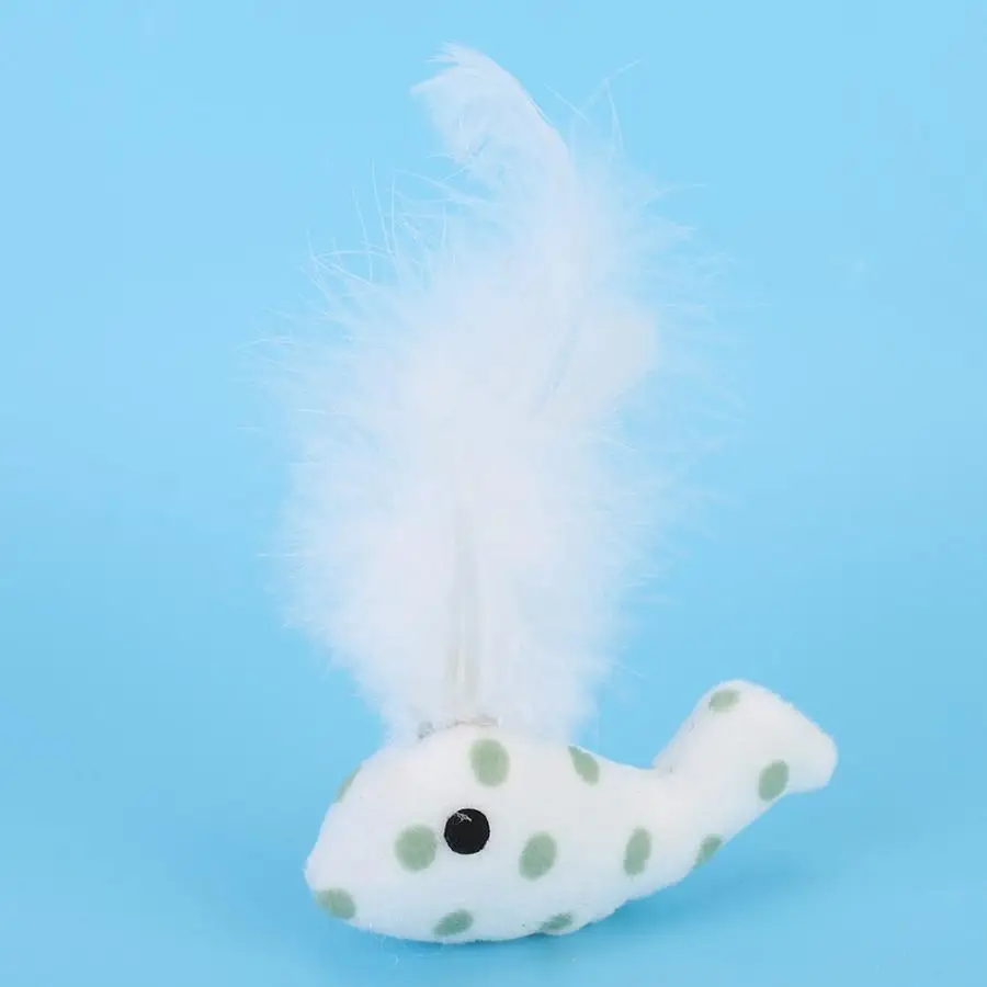 Прочные игрушки для кошек 10 шт. мягкие плюшевые животные рыба с пером набор