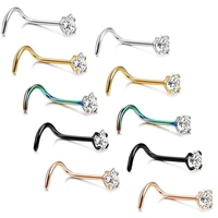 punk stainless steel rhinestone nose rings nose studs hooks piercing accessories body jewelry