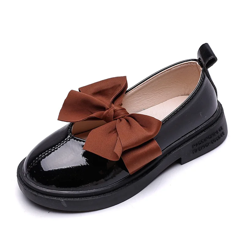 

2019New Kid Shoes Child Student Black Leather Shoes Girls bow-knot Princess Kids School Shoes 4 5 6 7 8 9 10 11 12 15Year