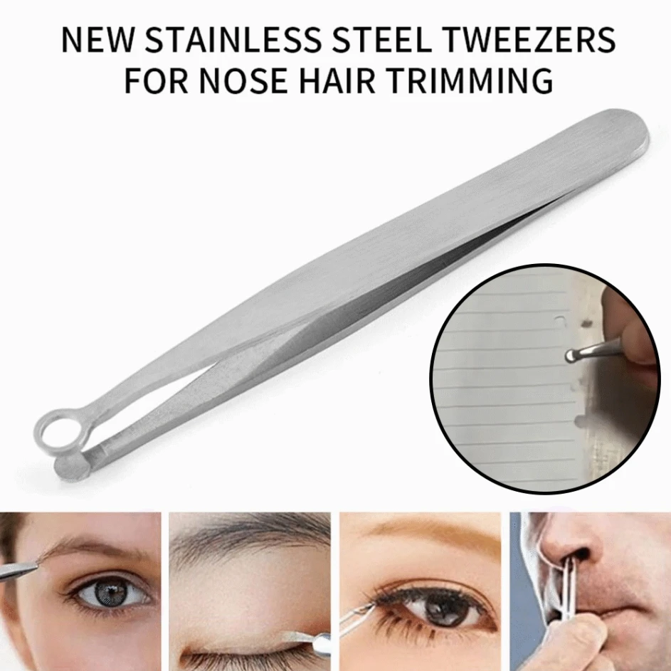 

Universal Nose Hair Trimming Tweezers Stainless Steel Eyebrow Nose Hair Cut Manicure Facial Trimming Makeup Scissors