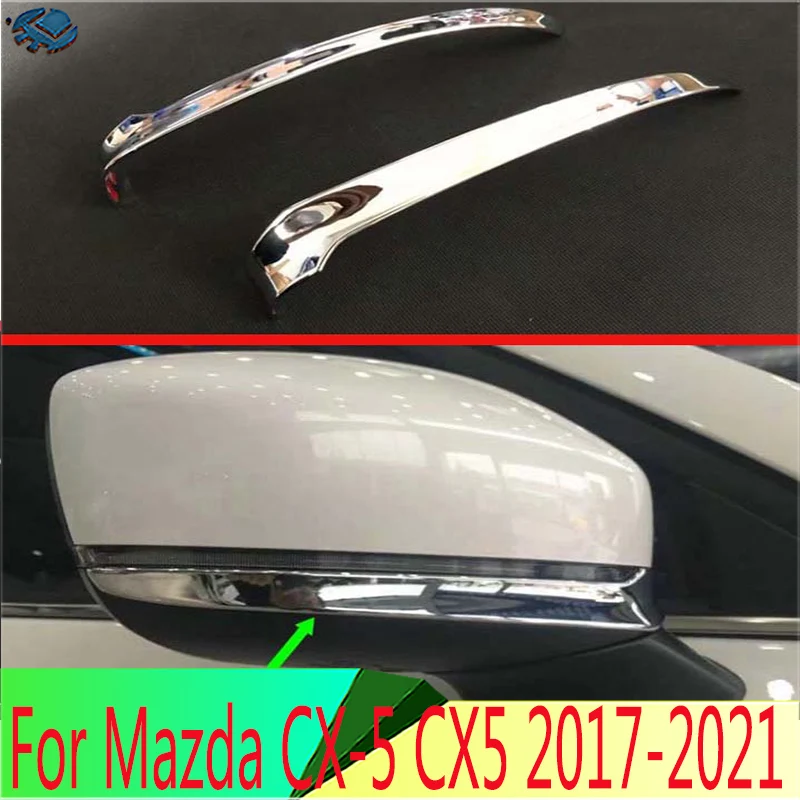 

For Mazda CX-5 CX5 2017-2021 ABS chromed rearview mirror rear view mirror chrome plated under trim