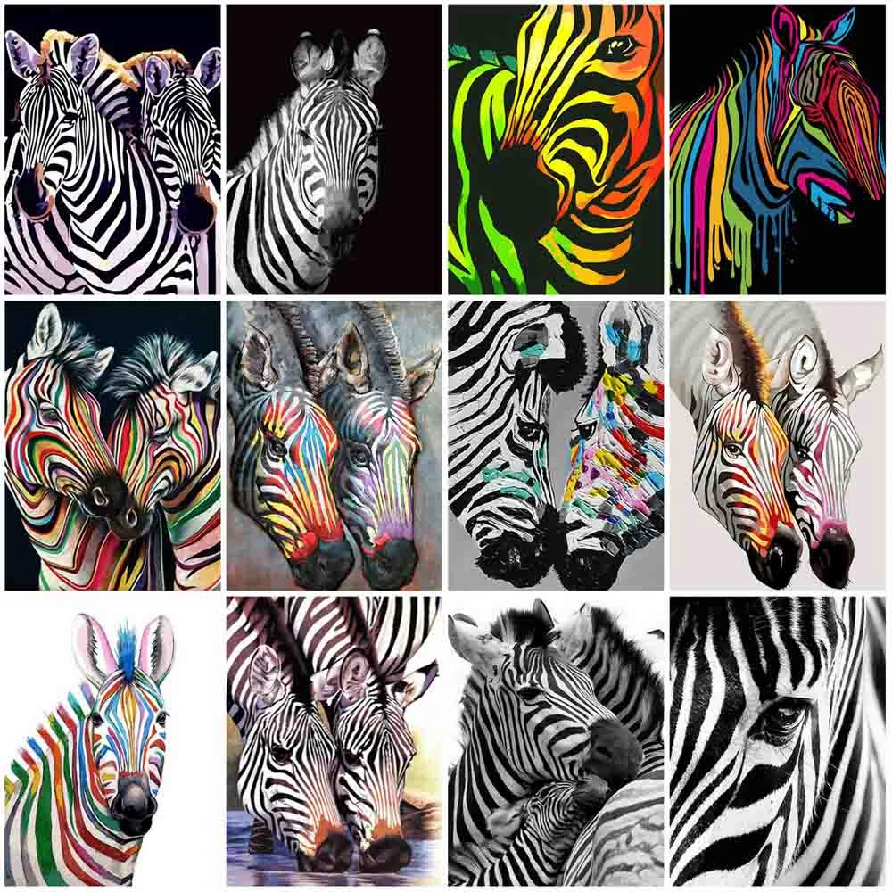 Картина по номерам на холсте Зебра с животными | Дом и сад