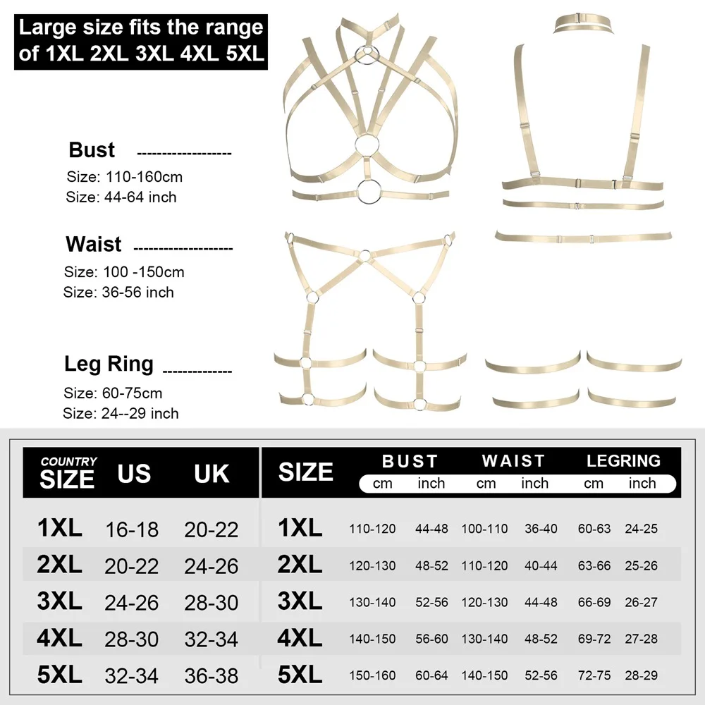 

Elastic Bondage Full Body Harness Buttockus Busty Women Plus Size Lingerie Restrict Neck Fetish Erotic Costume Pole Dance Rave