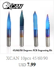 XCAN 10 шт. 45/60/90 градусов PCB V Форма гравировочные биты 3D фрезерный станок с ЧПУ Бит 3,175 мм хвостовик резьба PCB Фрезерный инструмент