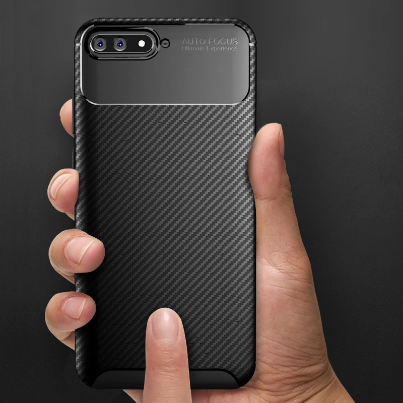 Carbon Fiber Case For Huawei Y6 2018 Soft Silicone TPU Ultra Slim Protection Cover Y5 Prime Armor Fundas Capa |