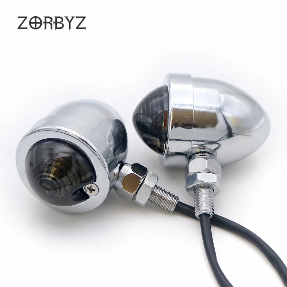 ZORBYZ мотоциклетные огни 1 пара хромированные металлические пули